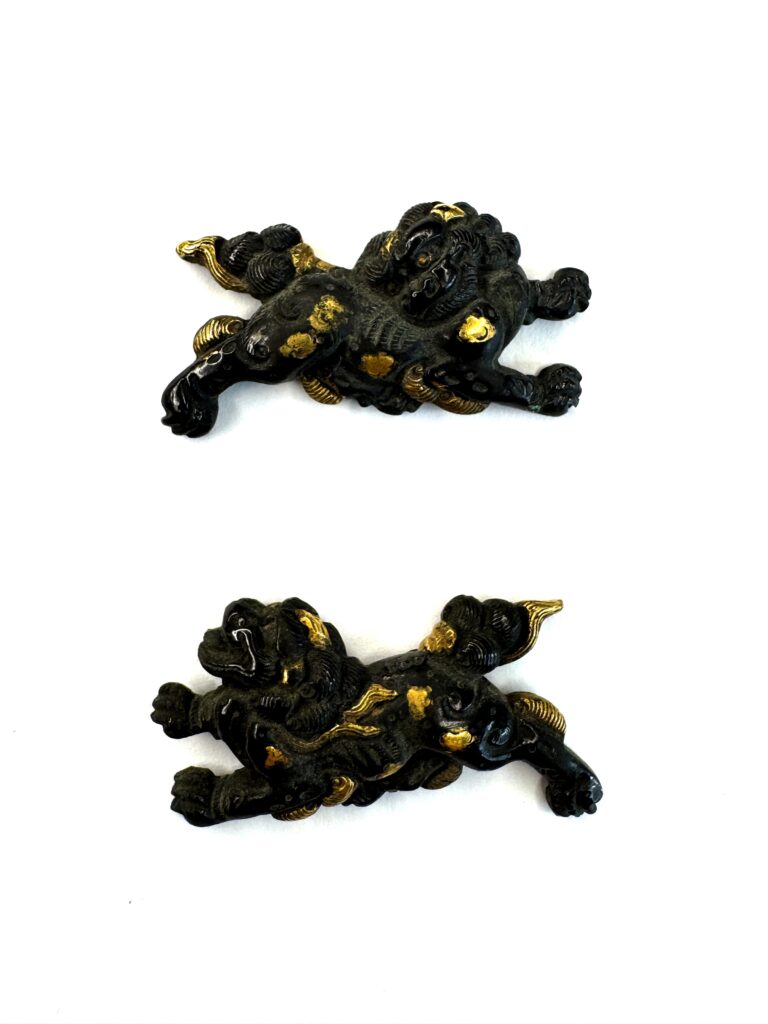 獅子図目貫