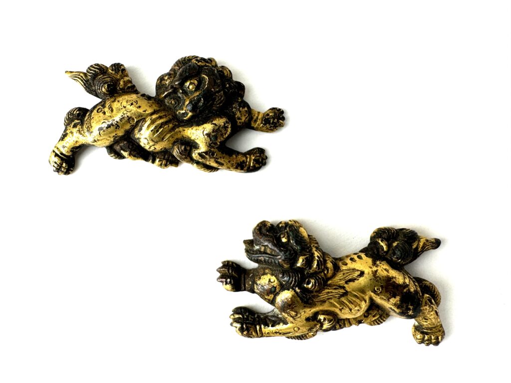 獅子図目貫